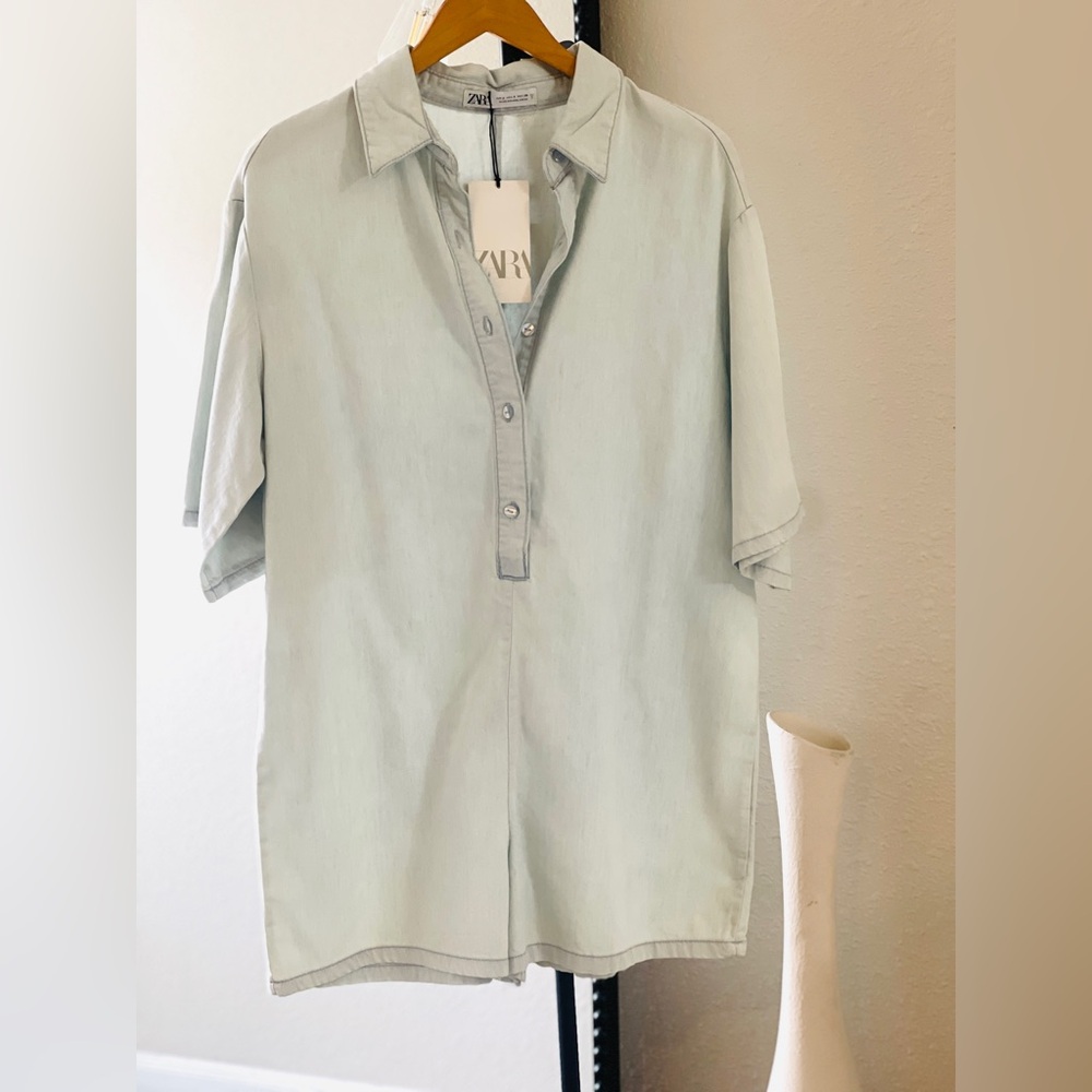 ZARA Denim Romper • Relaxed Fit 
Size Small